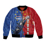 Custom Cape Verde Football 2026 Debut Bomber Jacket Blue Sharks Stand Strong