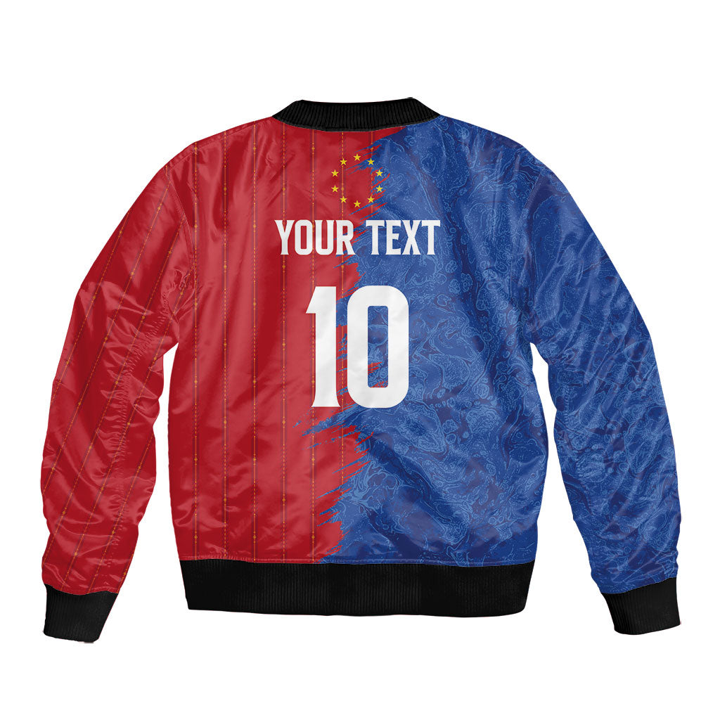 Custom Cape Verde Football 2026 Debut Bomber Jacket Blue Sharks Stand Strong