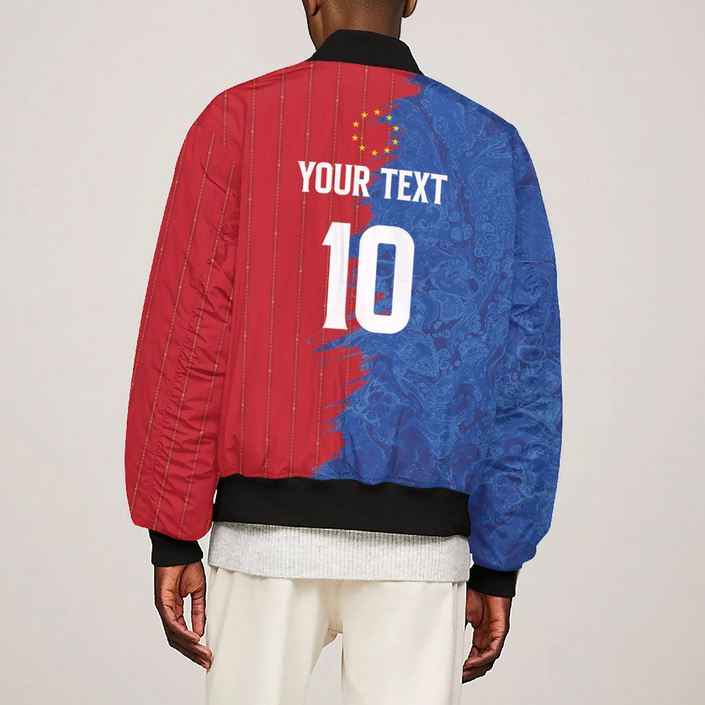 Custom Cape Verde Football 2026 Debut Bomber Jacket Blue Sharks Stand Strong