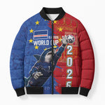 Custom Cape Verde Football 2026 Debut Bomber Puffer Jacket Blue Sharks Stand Strong