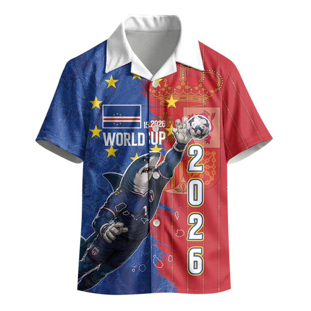 Custom Cape Verde Football 2026 Debut Kid Hawaiian Shirt Blue Sharks Stand Strong