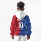 Custom Cape Verde Football 2026 Debut Kid Hoodie Blue Sharks Stand Strong
