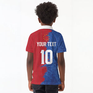 Custom Cape Verde Football 2026 Debut Kid Polo Shirt Blue Sharks Stand Strong