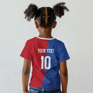 Custom Cape Verde Football 2026 Debut Kid T shirt Blue Sharks Stand Strong