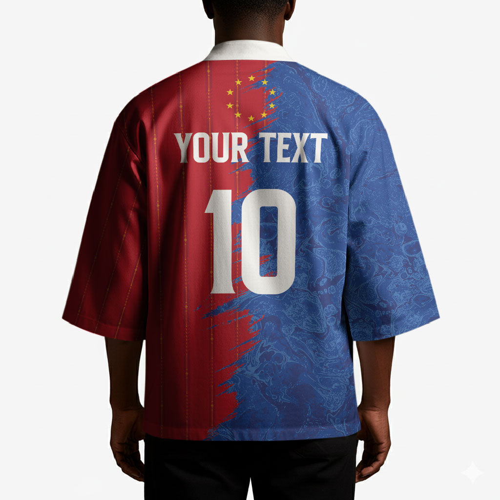 Custom Cape Verde Football 2026 Debut Kimono Blue Sharks Stand Strong
