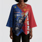 Custom Cape Verde Football 2026 Debut Kimono Sleeve Blouse Blue Sharks Stand Strong