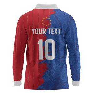 Custom Cape Verde Football 2026 Debut Long Sleeve Polo Shirt Blue Sharks Stand Strong