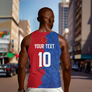 Custom Cape Verde Football 2026 Debut Men Tank Top Blue Sharks Stand Strong
