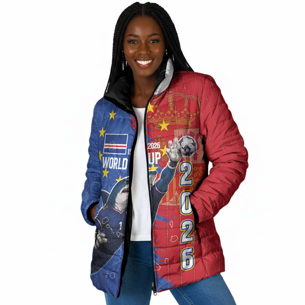 Custom Cape Verde Football 2026 Debut Padded Jacket Blue Sharks Stand Strong