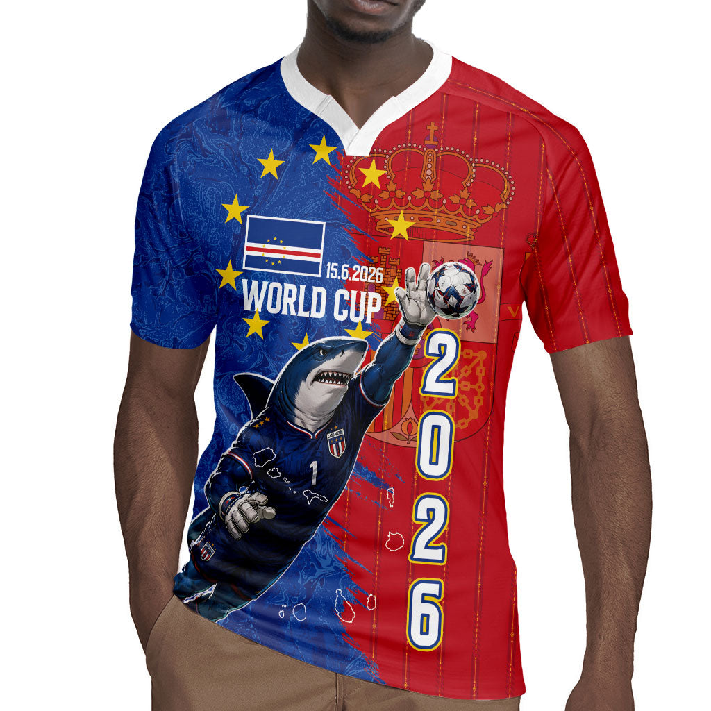 Custom Cape Verde Football 2026 Debut Rugby Jersey Blue Sharks Stand Strong