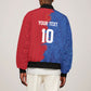 Custom Cape Verde Football 2026 Debut Sleeve Zip Bomber Jacket Blue Sharks Stand Strong