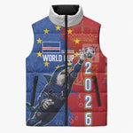 Custom Cape Verde Football 2026 Debut Sleeveless Puffer Jacket Blue Sharks Stand Strong