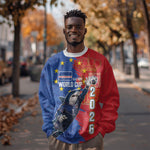 Custom Cape Verde Football 2026 Debut Sweatshirt Blue Sharks Stand Strong