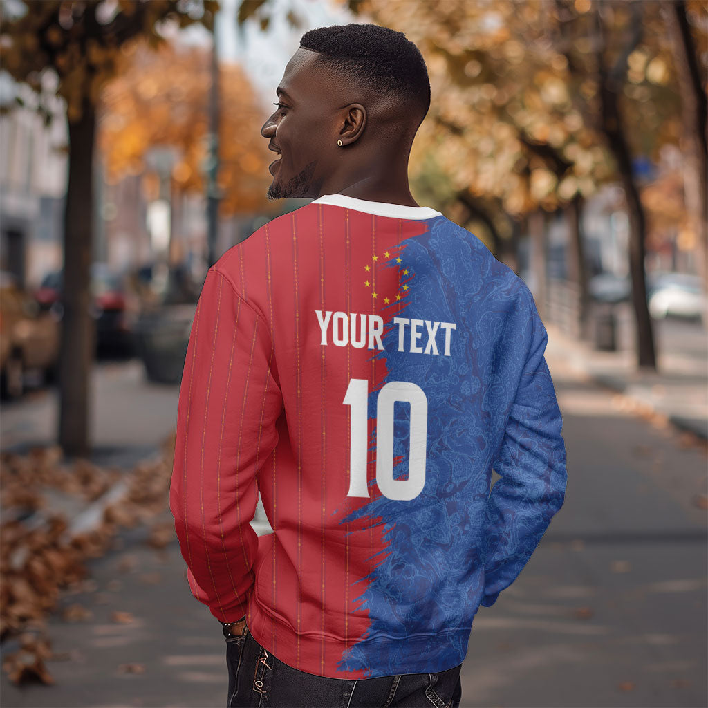 Custom Cape Verde Football 2026 Debut Sweatshirt Blue Sharks Stand Strong