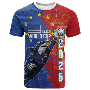 Custom Cape Verde Football 2026 Debut T shirt Blue Sharks Stand Strong