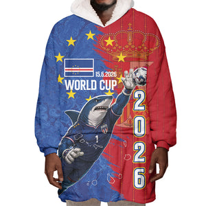Custom Cape Verde Football 2026 Debut Wearable Blanket Hoodie Blue Sharks Stand Strong