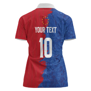 Custom Cape Verde Football 2026 Debut Women Polo Shirt Blue Sharks Stand Strong