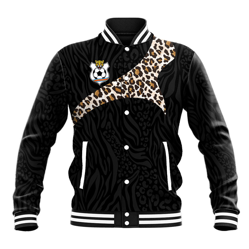 Custom DR Congo Football Baseball Jacket Leopards Texture Wild Black