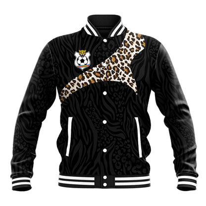 Custom DR Congo Football Baseball Jacket Leopards Texture Wild Black