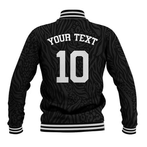 Custom DR Congo Football Baseball Jacket Leopards Texture Wild Black