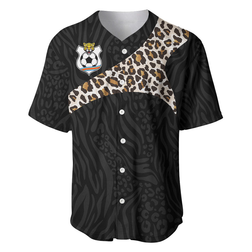 Custom DR Congo Football Baseball Jersey Leopards Texture Wild Black