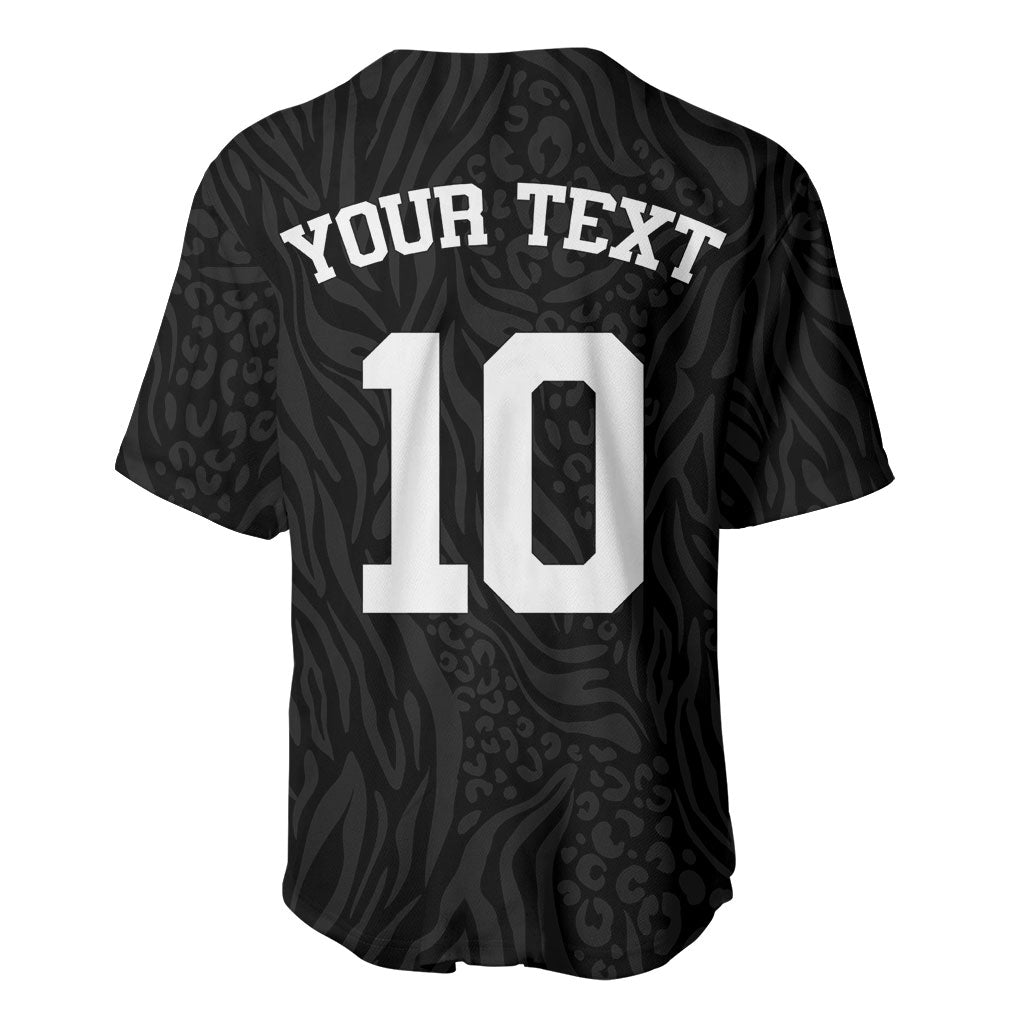 Custom DR Congo Football Baseball Jersey Leopards Texture Wild Black