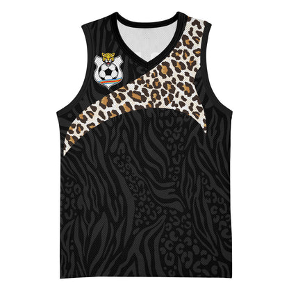 Custom DR Congo Football Basketball Jersey Leopards Texture Wild Black