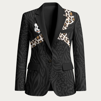 Custom DR Congo Football Blazer Leopards Texture Wild Black