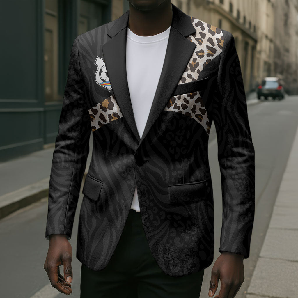 Custom DR Congo Football Blazer Leopards Texture Wild Black