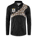 Custom DR Congo Football Button Sweatshirt Leopards Texture Wild Black
