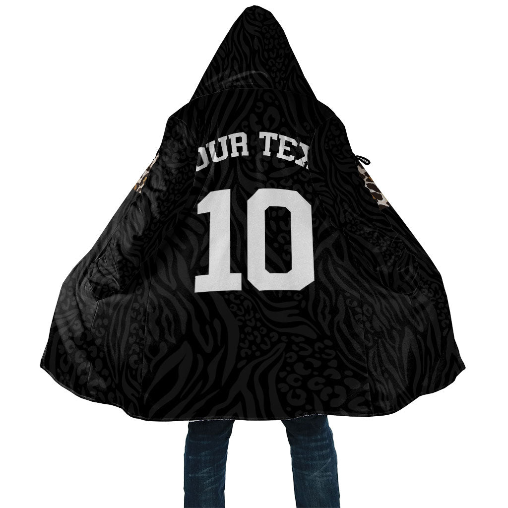 Custom DR Congo Football Cloak Leopards Texture Wild Black