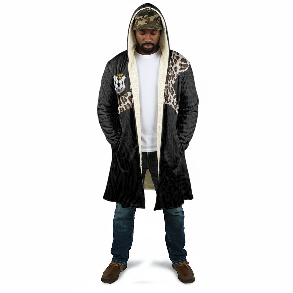 Custom DR Congo Football Cloak Leopards Texture Wild Black