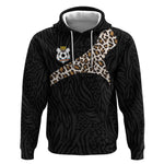 Custom DR Congo Football Hoodie Leopards Texture Wild Black