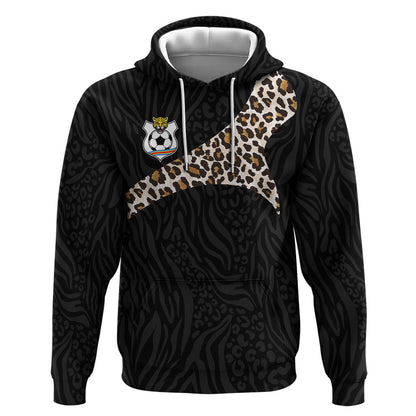 Custom DR Congo Football Hoodie Leopards Texture Wild Black