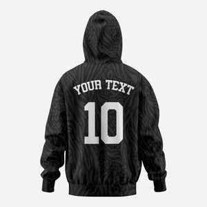 Custom DR Congo Football Hoodie Leopards Texture Wild Black