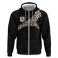 Custom DR Congo Football Hoodie Leopards Texture Wild Black
