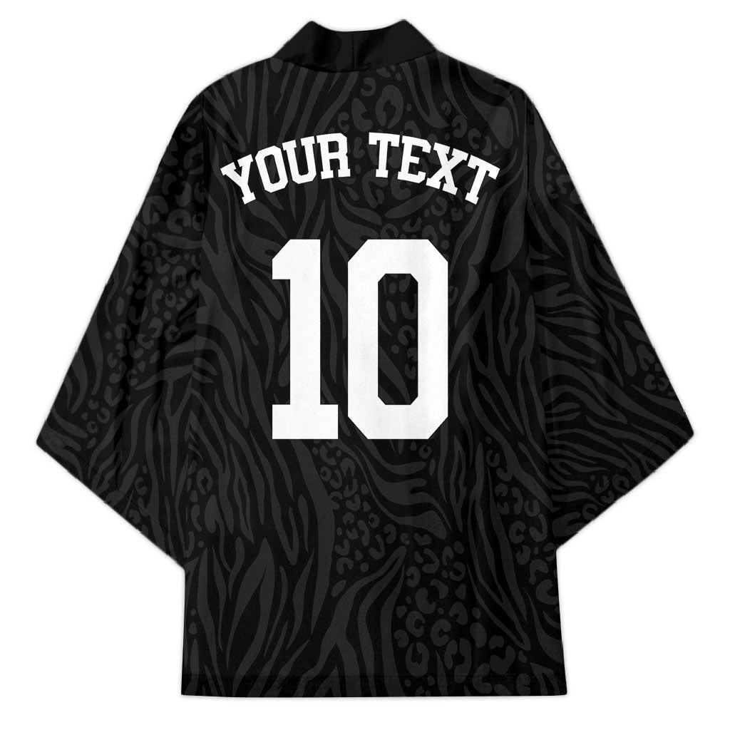 Custom DR Congo Football Kimono Leopards Texture Wild Black