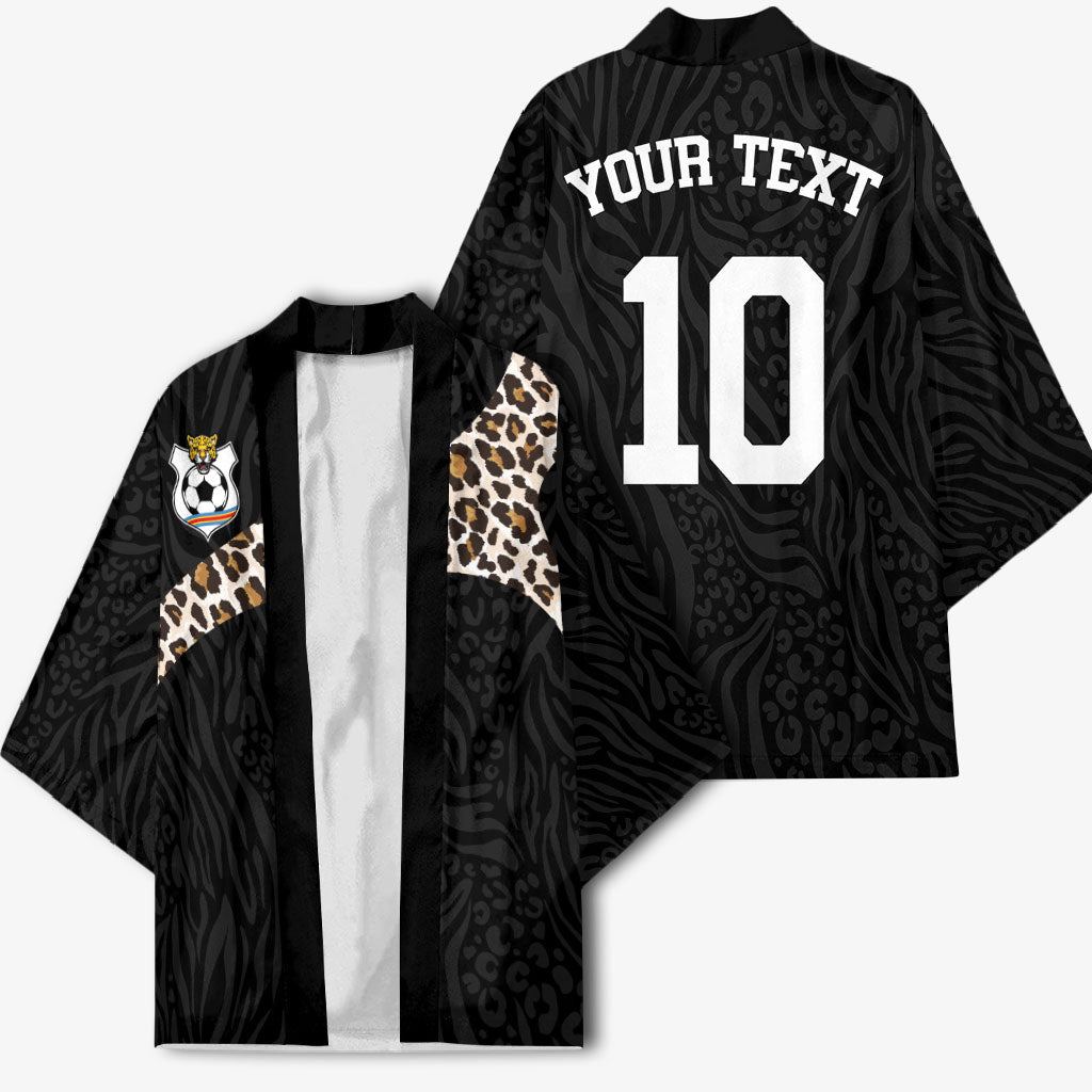 Custom DR Congo Football Kimono Leopards Texture Wild Black