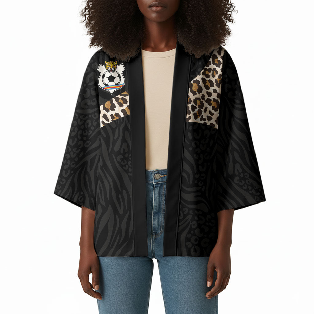 Custom DR Congo Football Kimono Leopards Texture Wild Black