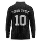 Custom DR Congo Football Long Sleeve Polo Shirt Leopards Texture Wild Black