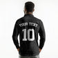 Custom DR Congo Football Long Sleeve Polo Shirt Leopards Texture Wild Black
