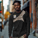 Custom DR Congo Football Long Sleeve Shirt Leopards Texture Wild Black