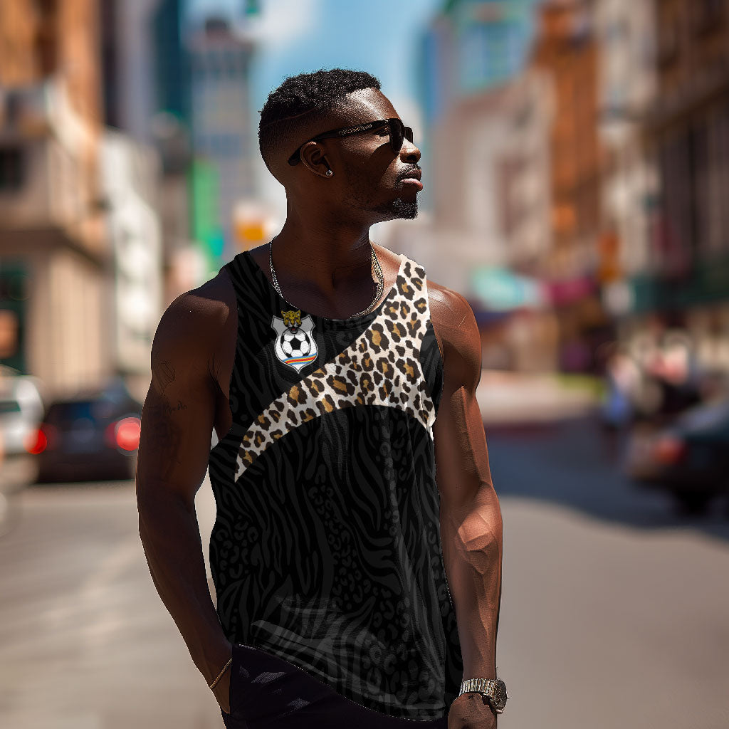 Custom DR Congo Football Men Tank Top Leopards Texture Wild Black