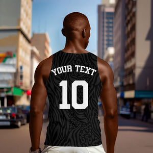 Custom DR Congo Football Men Tank Top Leopards Texture Wild Black