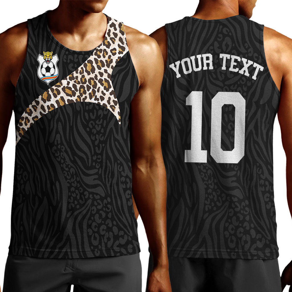Custom DR Congo Football Men Tank Top Leopards Texture Wild Black