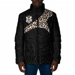 Custom DR Congo Football Padded Jacket Leopards Texture Wild Black