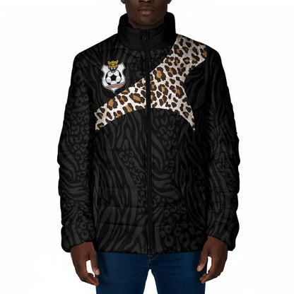 Custom DR Congo Football Padded Jacket Leopards Texture Wild Black