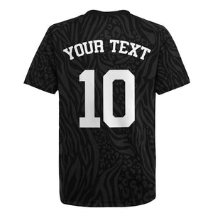 Custom DR Congo Football Rugby Jersey Leopards Texture Wild Black