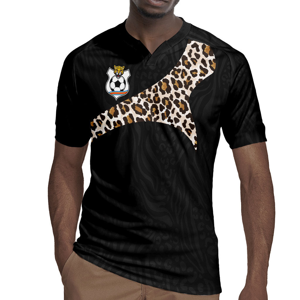 Custom DR Congo Football Rugby Jersey Leopards Texture Wild Black