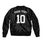 Custom DR Congo Football Sleeve Zip Bomber Jacket Leopards Texture Wild Black
